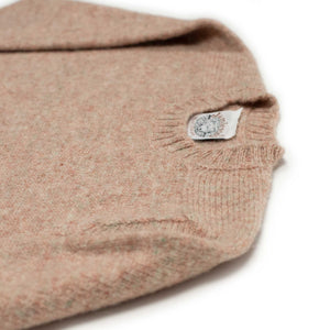 Shetland wool crewneck sweater, Oyster blush pink mix (restock)