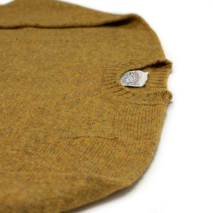 Shetland wool crewneck sweater, Ochre melange (restock)