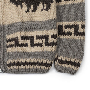 Kanata FW25 Bison hand-knit Cowichan cardigan, 6-ply wool (restock