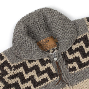 Kanata FW25 Bison hand-knit Cowichan cardigan, 6-ply wool (restock