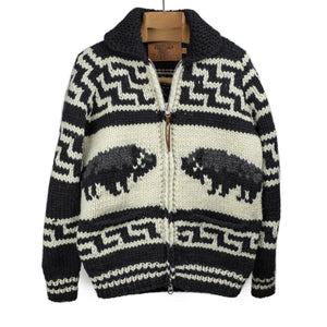 Kanata FW25 Eagle hand-knit Cowichan cardigan, country blue