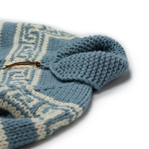 Kanata FW25 Eagle hand-knit Cowichan cardigan, country blue