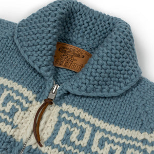 トップス  Kanata Handknitted Cowichan Eagle Kanata FW25 Eagle hand-knit Cowichan cardigan, country blue