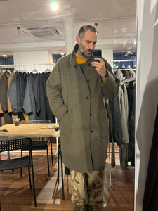 Kaptain Sunshine Traveler Coat in navy melton wool double cloth