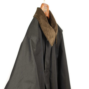 Country jacket in black water repellent cotton gabardine