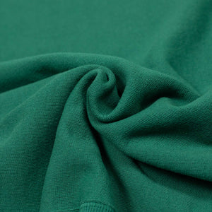 Crewneck sweatshirt in emerald green heavy reverse weave cotton