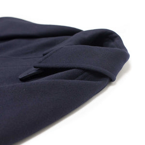 Traveller Coat in midnight navy reverse melton wool double cloth