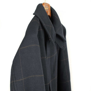 Kaptain Sunshine Traveller Coat in navy and chocolate windowpane 