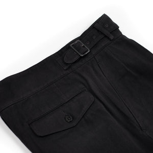 Kaptain Sunshine FW26 Gurkha pants in black washed cotton twill