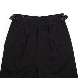 Kaptain Sunshine FW26 Gurkha pants in black washed cotton twill