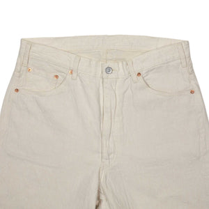 Buckleback 5-pocket denim pants in white cotton