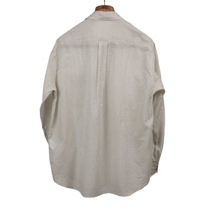 CPO Shirt in white pincheck cotton gauze