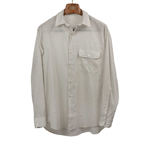 CPO Shirt in white pincheck cotton gauze