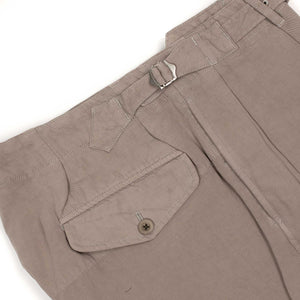 Kaptain Sunshine Gurkha pants in warm grey cotton linen gabardine 
