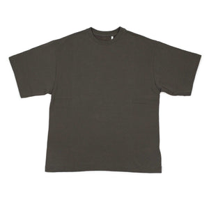 Short sleeve tee in washed black Suvin cotton terry