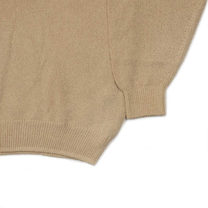 Crewneck sweater in sand cotton and paper