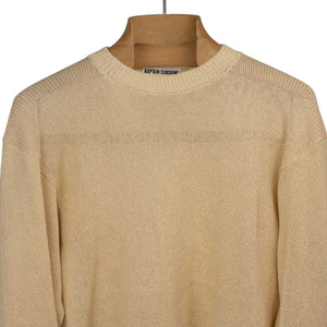 Crewneck sweater in sand cotton and paper