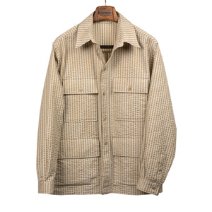 Kaptain Sunshine SS25 Safari jacket in golden ecru cotton and silk