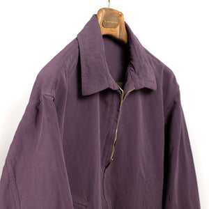Kaptain Sunshine SS26 Zipped blouson in aubergine garment dyed