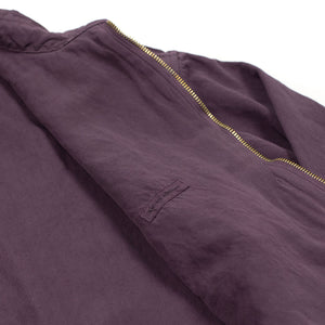 ジャケット・アウター AUBETT COTTON WOOL SILK DOUBLE CLOTH Kaptain Sunshine SS26 Zipped blouson in aubergine garment dyed