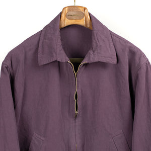 Kaptain Sunshine SS26 Zipped blouson in aubergine garment dyed