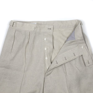 Kaptain Sunshine SS26 Gurkha shorts in ash grey linen and silk