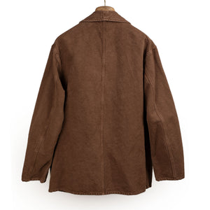 Kaptain Sunshine SS26 Hunt Jacket in brown garment dyed cotton