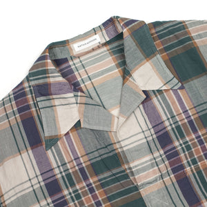 Kaptain Sunshine SS26 Short sleeve popover shirt in forest plaid