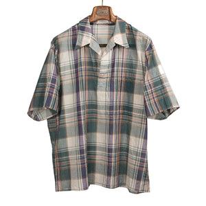 Kaptain Sunshine SS26 Short sleeve popover shirt in forest plaid
