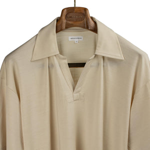 Kaptain Sunshine SS26 Short sleeve skipper shirt in almond Super