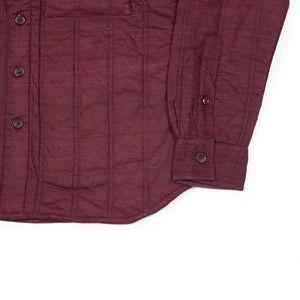 Alok shirt in burgundy quilted matka handloom silk