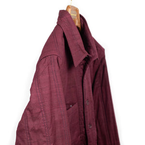 Alok shirt in burgundy quilted matka handloom silk