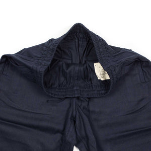 Roy trousers in navy handloom cotton herringbone
