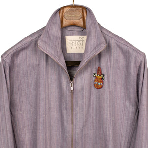 Mack track jacket in lavender handloomed khadi denim