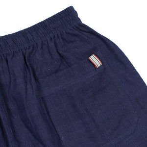 Olbia drawstring shorts in indigo hand-loomed khadi cotton (restock)