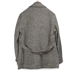 LEJ FW25 Winter Plage Coat in Japanese black and sand herringbone