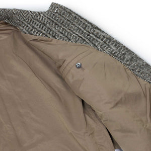 LEJ FW25 Winter Plage Coat in Japanese black and sand herringbone
