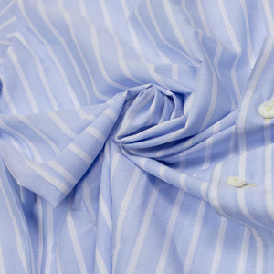 Come Up To The Studio shirt in blue and white striped cotton voile