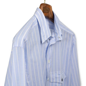 Come Up To The Studio shirt in blue and white striped cotton voile