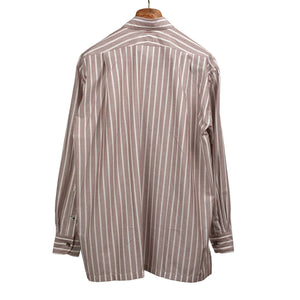 Come Up To The Studio shirt in fallow brown and white striped cotton voile