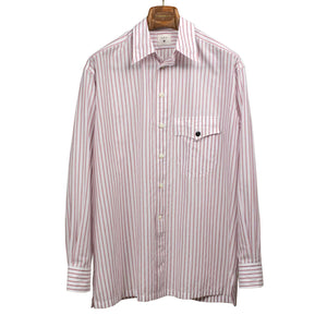 Come Up To The Studio shirt in white and red striped cotton voile