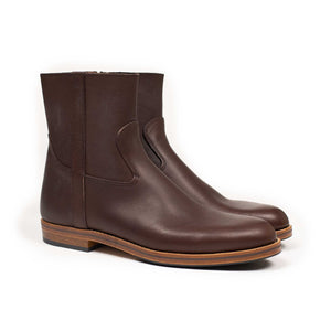 Camille side-zip boots in espresso brown Suportlo calf