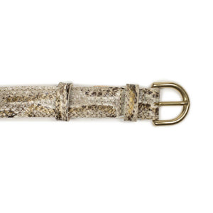 One-inch belt in dune python stamped calf