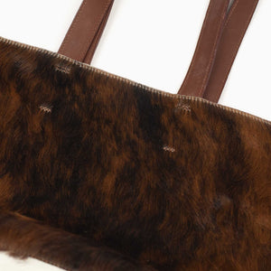 Tote bag in natural hair-on Normande calf