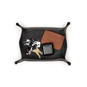Valet tray in black Suportlo calf leather