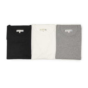 Special box set of 3 1950s crew neck T Shirts in White, Grey and Deep Black (restock)