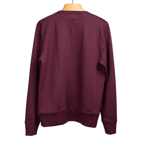 Classic three-thread 346 sweatshirt in 'Ruby Red' burgundy cotton