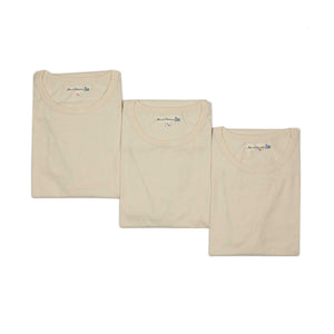 Special box set of 3 1950s crew neck t-shirts in nature cotton