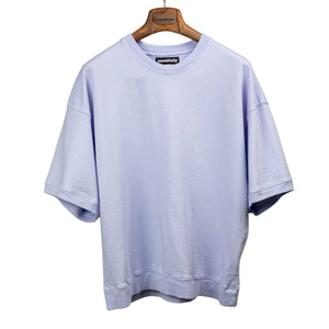 Crewneck short sleeve sweatshirt in Light Blue French terry cotton
