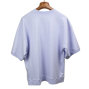Crewneck short sleeve sweatshirt in Light Blue French terry cotton